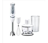 Braun MultiQuick 5 - Minipimer de 1000W con Picadora de 500ml Blanco | Batidora de Mano, PowerBell Plus, 21 Velocidades + Turbo, Splash Control, Vaso Medidor de 600 Ml, Sistema EasyClick, MQ5235WH