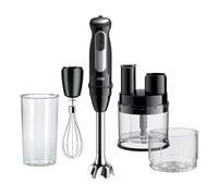 Braun MultiQuick 5 Pro - Minipimer de 1000W Miniprocesador Alimentos Negro | Batidora de Mano, PowerBell VPlus, 25 Veloc. + Turbo, Picadora 500ml, Vaso 600ml, Varillas, EasyClick System Plus, MQ55755M