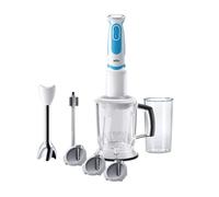 Braun 4191-MQ5260WHBL Batidora de mano 1000 W con vaso, función Turbo, Blanco/Azul