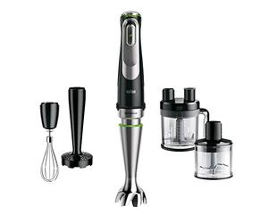 Braun MultiQuick 9 Batidora de mano, batidora, procesador de alimentos XL, tecnología Active PowerDrive, cuenco multifuncional con capacidad de 0,6 L, 1200 W, MQ9187XLI, negro