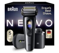 Braun NEVO Afeitadora Eléctrica Hombre, NEVO17015C, Grafito | Máquina de Afeitar con Tecnología AeroTouch, Centro de Limpieza Y Estuche Cargador de Viaje, Resistente al Agua, Recargable