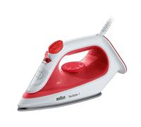 Braun TexStyle 1 SI 1019 - Plancha de vapor con revestimiento antiadherente, termoestable, 25 g/min modo turbo, capacidad del depósito de agua 220 ml, 1900 W, rojo