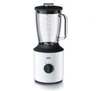 Braun JB3150WH - Batidora de vaso (800 W, capacidad 1.5 L, vaso de cristal resistente al calro, velocidad variable y pulse, cuchicas de acero inox, Dual Safety System) blanco