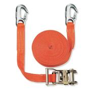 Braun - Pulpo con hebilla y mosquetón para baca (2000 daN, 2 piezas, 6 m, 35 mm de ancho), color naranja