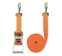 Braun - Pulpo con hebilla y mosquetón para baca (4000 daN, 2 piezas, 8 m, 50 mm de ancho), color naranja