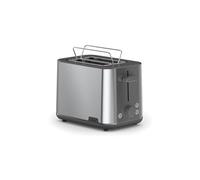 Braun PurShine HT1510GY - Tostadora de 2 ranuras, 8 niveles de tostado, funciones de calentamiento y descongelación, bandeja para migas, 900 W, gris