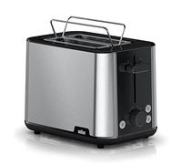 Braun PurShine Tostadora, Tostadora de 2 Ranuras, 8 Niveles de Tostado, Funciones de Recalentado y Descongelación, Bandeja Recogemigas, HT1510BK, 900W, Negro
