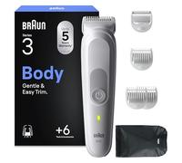 Braun Recortadora Corporal Hombre Series 3, BG3575, Gris | Afeitadora Corporal para Pieles Sensibles, 6 Accesorios de Rasurado, 80 Min de Uso, Afeita Y Recorta, Resistente al Agua