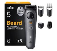 Braun Recortadora de Barba Hombre Series 5, BT5535, Gris | Barbero Recargable Resistente al Agua, +5 Accesorios de Afeitado, 120 Min de Autonomía, 40 Longitudes, Lámina Ultra Afilada