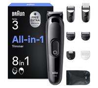 Braun Recortadora Todo en Uno Series 3, AIO3535n, Negro | Kit de Styling 8en1 para Barba Y Pelo, 14 Longitudes, Máquina de Cortar Pelo con 50 Min de Uso, Recorte Fácil Y Rápido