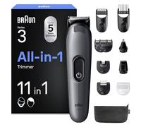 Braun Recortadora Todo en Uno Series 3 AIO3565, Gris - Kit de Styling 11en1 para Barba Y Pelo, 14 Longitudes, Máquina de Cortar Pelo con Autonomía de 50 Min, Cortapelos Hombre, Recorte Fácil Y Rápido