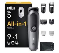 Braun Recortadora Todo en Uno Series 5 AIO5545, Gris - Kit de Styling 9en1 para Barba, Pelo, Orejas, Nariz Y Cuerpo, 120 Min, Cortapelos Hombre con Lámina Ultra Afilada, Recorte Preciso Y Eficiente