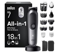 Braun Recortadora Todo en Uno Series 7 AIO7585, Gris - Kit de Styling 18en1 para Barba, Pelo, Orejas, Nariz Y Cuerpo, 120 Min de Autonomía, Cortapelos Hombre con Lámina Ultra Afilada