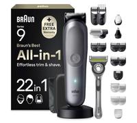 Braun Recortadora Todo En Uno Series 9, AIO9545, Gris + GilletteLabs | Kit 22en1 para Barba, Orejas, Nariz Y Cuerpo, Cortapelos Hombre Recargable, Resistente al Agua, Apto para Zonas Sensibles