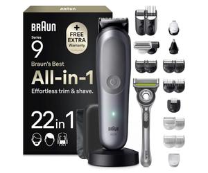 Braun Recortadora Todo En Uno Series 9, AIO9545, Gris + GilletteLabs | Kit 22en1 para Barba, Orejas, Nariz Y Cuerpo, Cortapelos Hombre Recargable, Resistente al Agua, Apto para Zonas Sensibles