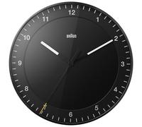 Braun Reloj de Pared analógico Grande clásico Movimiento de Agujas silencioso, de fácil Lectura, diámetro del 30 cm en Negro, Modelo BC17B.