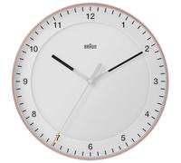 Braun Reloj de Pared analógico Grande Classic con Movimiento de Barrido silencioso, fácil de Leer, 30 cm de diámetro en Rosa y Blanco, Modelo BC17PW.