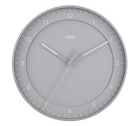 Braun Reloj de Pared analógico Grande Movimiento de Barrido silencioso, fácil de Leer, 30cm de diámetro en Gris, Modelo BC17G.