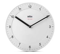 Braun Reloj de Pared clásico controlado por Radio Zona con Hora Central Europea (DCF/GMT+1) con Movimiento silencioso, fácil de Leer, diámetro de 20 cm en Blanco, Modelo BC06W-DCF.