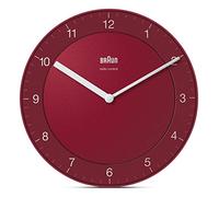 Braun Reloj de Pared clásico controlado por Radio Zona con Hora Central Europea (DCF/GMT+1) con Movimiento silencioso, fácil de Leer, diámetro de 20 cm en Rojo, Modelo BC06R-DCF.