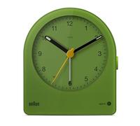 Braun Reloj Despertador analógico Classic con botón de repetición y retroiluminación Continua, Movimiento de Cuarzo silencioso, Alarma en Crescendo, Color Verde, Modelo BC22G