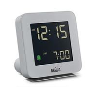 Braun Reloj Despertador Digital botón de repetición, Pantalla LCD Negativa, Ajuste rápido, Alarma en Crescendo, Color Gris, Modelo BC09G.