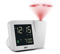 Braun Reloj Despertador Digital con radiocontrol Huso horario de Europa Central (DCF) con 4 Opciones de retroiluminación, Pantalla LCD Negativa, Ajuste rápido, Blanco, Modelo BC15W-DCF