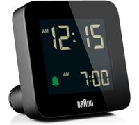 Braun Reloj Despertador Digital Snooze, Pantalla LCD Negativa, configuración rápida, Alarma Crescendo Beep en Negro, Modelo BC09B