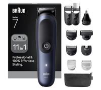 Braun Serie 7 Kit multifuncional para el cuidado corporal, 11 en 1, ProBlade y AutoSense, 120 min, SkinGuard y Sombra de Barba, AquaGrip para Uso Submarino, AIO7540, Azul