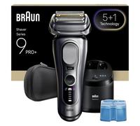 Braun Serie 9 Pro+ Afeitadora eléctrica, 5+1 Cuchillas de precisión ultrafinas, SensoAdapt, Centro de Limpieza SmartCare 6 en 1, maquinilla de Afeitar en seco y húmedo para Hombres, 9667CC, Plata