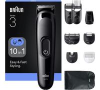 Braun AIO3540 - Kit de afeitado todo en uno serie 3, 8 en 1, hoja ultrafina, 14 longitudes, corte preciso para cara y cabello, duración de 50 minutos, estilo fácil y rápido, color gris