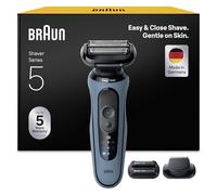 Braun Series 5 Afeitadora Eléctrica Hombre, 52-A1820SI, Azul - Máquina de Afeitar Barba en Seco Y en Mojado, 2 Modos de Afeitado, Recargable, 50 Min de Uso, 2 Accesorios, Estuche de Viaje