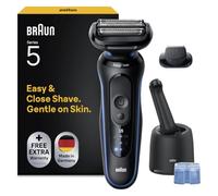 Braun Series 5 Afeitadora Eléctrica Hombre, 52-B7200CC, Azul | Máquina de Afeitar Barba Recargable, 50 Min de Uso, Centro de Limpieza, Recortadora de Precisión