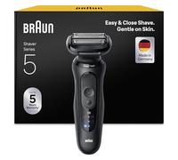Braun Series 5 Afeitadora Eléctrica Hombre, 52-N1000SI, Negro | Máquina de Afeitar Resistente al Agua, 2 Modos de Afeitado, Recargable, 50 Min de Uso, Láminas Flexibles, Carga Rápida