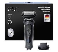 Braun Series 6 Afeitadora Eléctrica Hombre, 62-G1200SI, Gris - Máquina de Afeitar Barba Resistente al Agua, 2 Modos de Afeitado, Recargable, 60 Min de Uso, Recortadora de Precisión, Estuche de Viaje