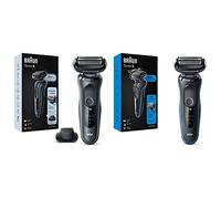 Braun Series 6 Afeitadora Eléctrica Hombre, Máquina de Afeitar Barba con Recortadora De Precisión EasyClick,61-N1200s, Gris & Series 5 Afeitadora Eléctrica Hombre, Máquina de Afeitar Azul