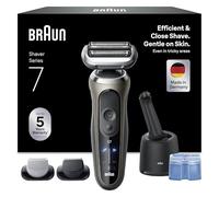 Braun Series 7 Afeitadora Eléctrica Hombre, 72-C7650CC, Oro - Máquina de Afeitar Resistente al Agua, 3 Modos de Afeitado, 60 Min de Uso, Centro de Limpieza, 2 Accesorios de Rasurado Y Estuche de Viaje