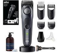 Braun Series 7 Recortadora de Barba, Máquina Cortar Pelo, Cortapelos Hombre con ProBlade BT7441 + King C. Gillette Gel para Barba y Rostro Hombre con Agua de Coco, Aceite de Argán y Aguacate 350 ml