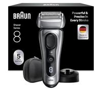 Braun Series 8 Afeitadora Eléctrica Hombre, 8617S, Plata | Máquina de Afeitar con Cabezal de Precisión Y Recortadora, Recargable, 60 Min de Uso, Base de Carga Y Estuche de Viaje