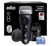 Braun Series 8 Afeitadora Eléctrica Hombre, 8663CC, Gris | Máquina de Afeitar Barba con Recortadora de Precisión Integrada, 60 Min de Uso, Centro de Limpieza, Estuche de Viaje