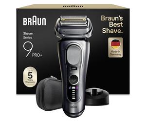 Braun Series 9 Pro+ Afeitadora Eléctrica Hombre, 9617si, Plata - Máquina de Afeitar Barba con Tecnología 5+1, Resistente al Agua, Inalámbrica, Recargable, 60 Min de Uso, Base de Carga