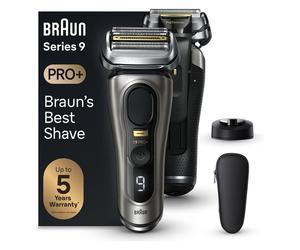 Braun Series 9 Pro+ Afeitadora y Cortapelos 9515s, Wet & Dry, 5 Cabezales, Tecnología Sonic, Carga Inalámbrica, Viaje, Metálico