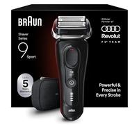 Braun Series 9 Sport Afeitadora Eléctrica Hombre, 9100si, Negro | Máquina de Afeitar Barba con Estuche de Viaje, Carga Rápida, Cabezal Flexible con Tecnología 4+1, 60 Min de Uso, Recargable