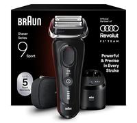 Braun Series 9 Sport Afeitadora Eléctrica Hombre, 9150cce, Negro | Máquina de Afeitar Barba con Centro de Limpieza, Estuche de Viaje Y Cabezal Flexible con Tecnología 4+1, Recargable