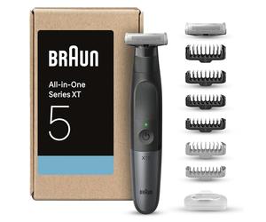 Braun Series X Recortadora de Barba, Afeitadora Eléctrica Hombre para Rostro Y Cuerpo, Máquina de Afeitar, Cortapelos Hombre, Peine Bidireccional, Cabezal Flexible, Resistente al Agua, XT5270 Negro