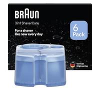 Braun ShaverCare 3 En 1 Cartuchos De Recambio Para El Centro De Limpieza Y Carga SmartCare, Limpiador De Afeitadora Eléctrica Hombre, Pack De 6 Recambios, Aroma Fresco De Limón