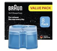 Braun ShaverCare 3en1 Cartuchos de Recambio para El Centro de Limpieza SmartCare, Pack de 8 - Limpiador de Afeitadora Eléctrica Hombre Recambios, Aroma Fresco de Limón
