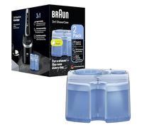 Braun ShaverCare 3en1 Cartuchos para El Centro SmartCare, Pack de 2 | Limpiador de Afeitadora Eléctrica Hombre, Recambios para El Centro de Limpieza Braun, Fórmula 3 en 1, Aroma Fresco de Limón