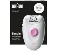 Braun Silk-épil 1 1-010 Depiladora Eléctrica con Cable Blanca/Rosa
