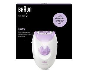 Braun Silk-épil 3 3-000 Depiladora de Pinzas con Luz Integrada y Cabezal para Masaje